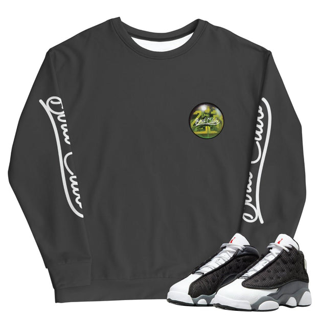 Retro 13 Black Flint Hologram Print Sweatshirt - Sneaker Tees to match Air Jordan Sneakers