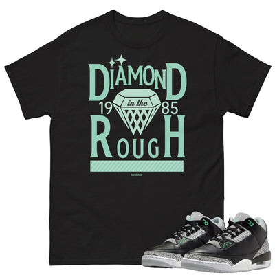 Retro 3 Green Glow Diamond Shirt - Sneaker Tees to match Air Jordan Sneakers