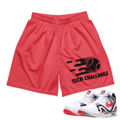 Air Tech Challenge 2 "Hot Lava" Tech Mesh Shorts - Sneaker Tees to match Air Jordan Sneakers