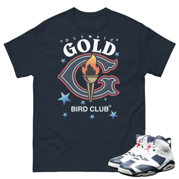 Retro 6 Olympic Gold Shirt (Navy)