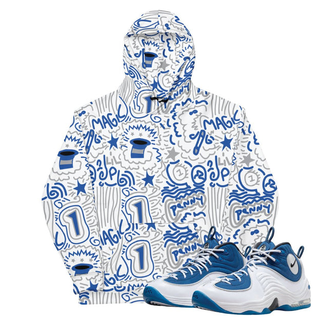 Penny 2 Atlantic Blue Pattern Hoodie - Sneaker Tees to match Air Jordan Sneakers
