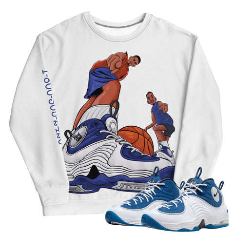Air Penny 2 Atlantic Blue "Poster" Sweatshirt - Sneaker Tees to match Air Jordan Sneakers