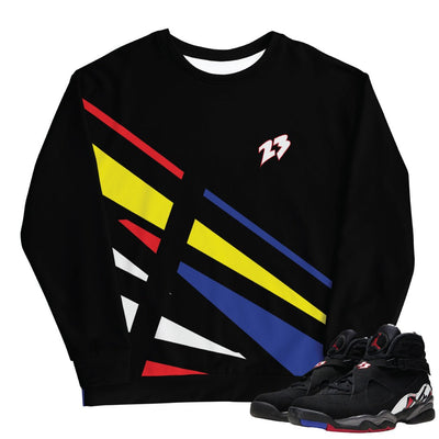 Retro 8 Playoff 8 Pattern Sweatshirt - Sneaker Tees to match Air Jordan Sneakers