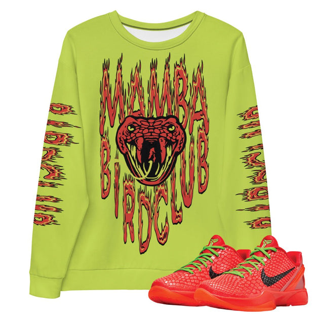 Reverse Grinch Kobe 6 Protro Mamba Flames Sweatshirt - Sneaker Tees to match Air Jordan Sneakers