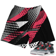 Retro 4 Infrared Shorts - Sneaker Tees to match Air Jordan Sneakers