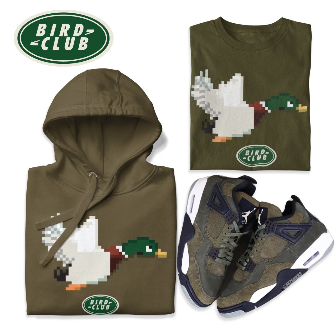 RETRO 4 "CRAFT" MEDIUM OLIVE SET FOR THE HOLIDAYS & WHAT TO WEAR WITH THEM - Sneaker Tees to match Air Jordan Sneakers