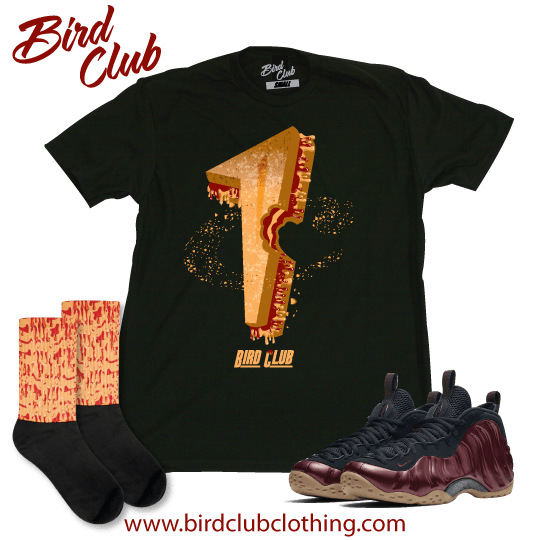 Maroon Foams t-shirt, socks and Release info. - Sneaker Tees to match Air Jordan Sneakers