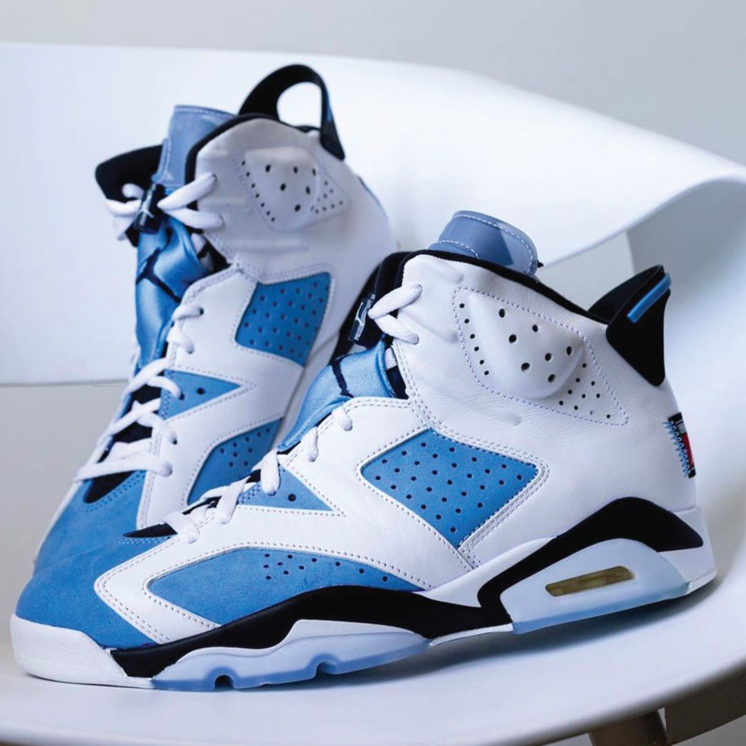 Air Jordan Retro 6 "UNC" & What to wear with them - Sneaker Tees to match Air Jordan Sneakers
