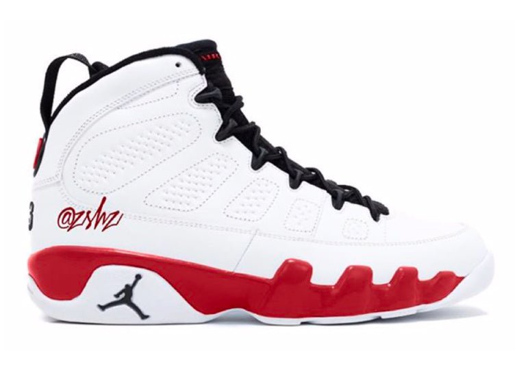 Air Jordan 9 White Red 2013 Sample - Sneaker Tees to match Air Jordan Sneakers
