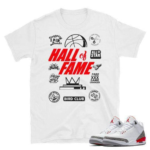Air Jordan 3 Hall Of Fame tee - Sneaker Tees to match Air Jordan Sneakers