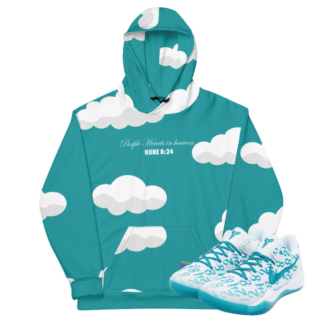 Kobe Protro 8 "Radiant Emerald" Purple Hearts Hoodie - Sneaker Tees to match Air Jordan Sneakers