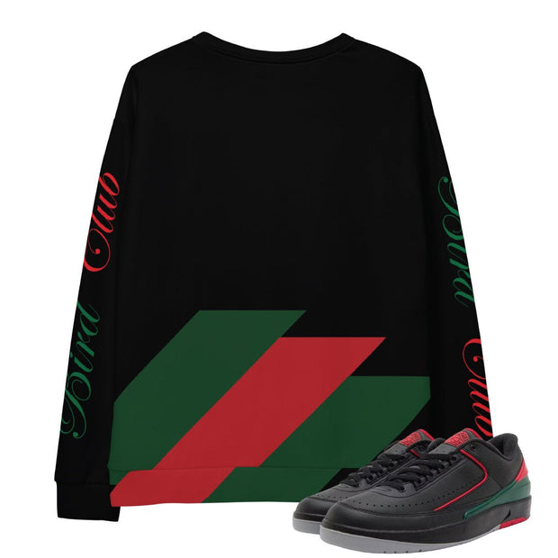 Retro 2 Low Christmas Italian Stripes Sweatshirt - Sneaker Tees to match Air Jordan Sneakers