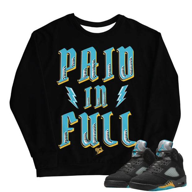 Retro 5 Aqua Sweatshirt - Sneaker Tees to match Air Jordan Sneakers