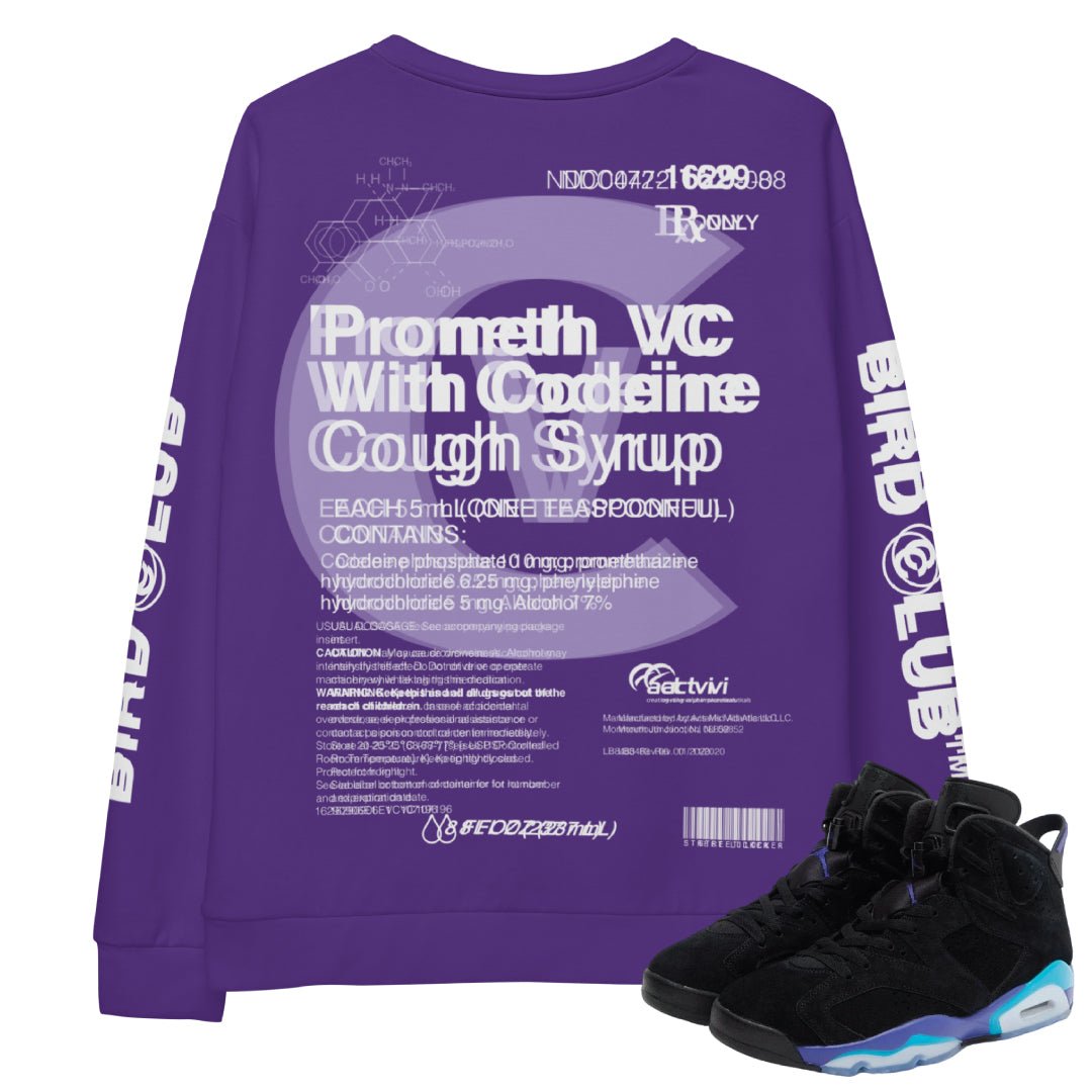 RETRO 6 AQUA BLURRED SWEATSHIRT - Sneaker Tees to match Air Jordan Sneakers