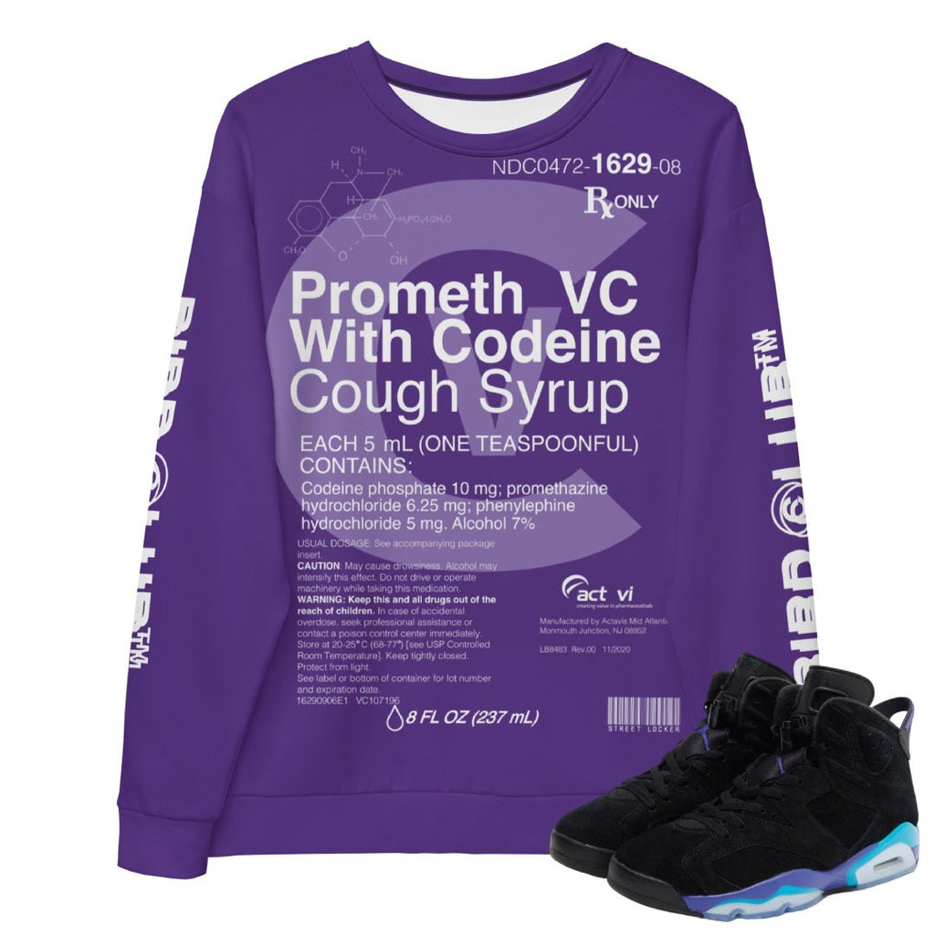 RETRO 6 AQUA BLURRED SWEATSHIRT - Sneaker Tees to match Air Jordan Sneakers