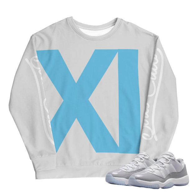 Retro 11 Low Cement Grey XI Sweatshirt - Sneaker Tees to match Air Jordan Sneakers