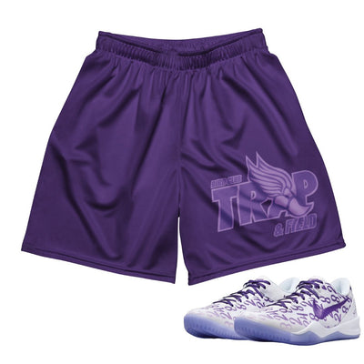 Kobe Protro 8 "Court Purple" 8 24 Mesh Basketball Shorts - Sneaker Tees to match Air Jordan Sneakers