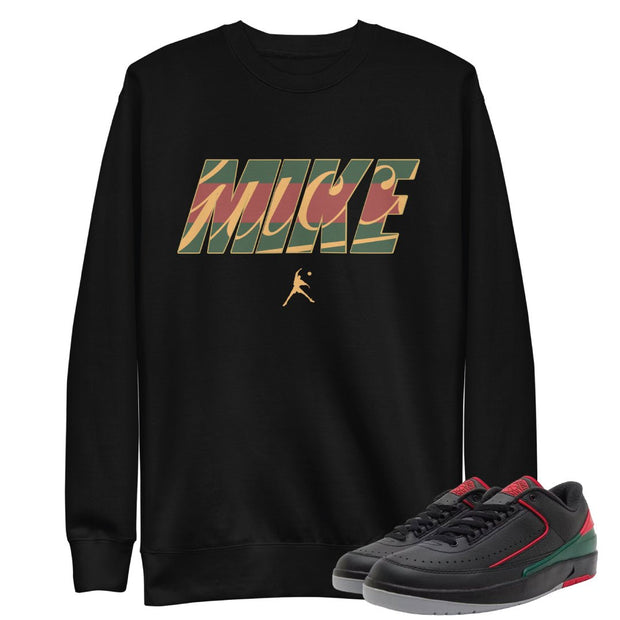 Retro 2 Low Christmas Gucci Mike Sweatshirt - Sneaker Tees to match Air Jordan Sneakers