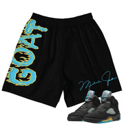 Retro 5 Aqua "First Love" Shorts - Sneaker Tees to match Air Jordan Sneakers