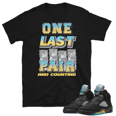Retro 5 Aqua "One Last Pair" Shirt - Sneaker Tees to match Air Jordan Sneakers