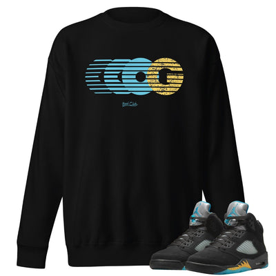 Retro 5 Aqua Triple OG Sweatshirt - Sneaker Tees to match Air Jordan Sneakers