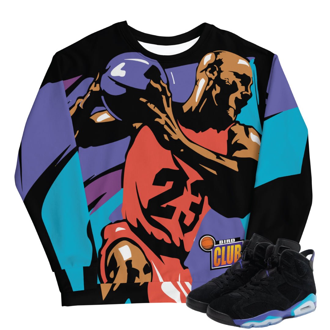 RETRO 6 AQUA BIG MAN SWEATSHIRT - Sneaker Tees to match Air Jordan Sneakers