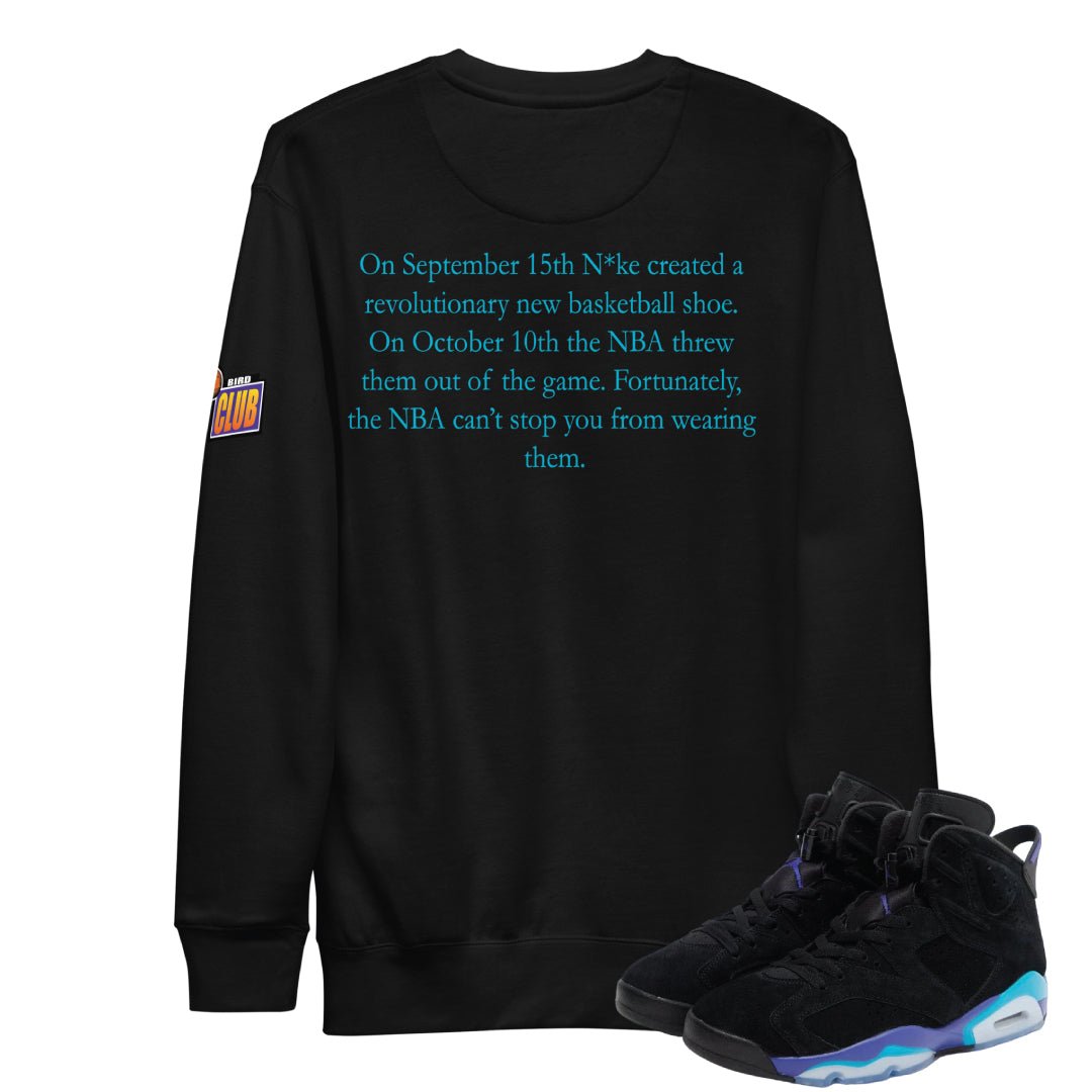 RETRO 6 AQUA BUILT THANK YOU SWEATSHIRT - Sneaker Tees to match Air Jordan Sneakers