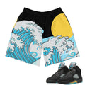 Retro 5 Aqua Shorts - Sneaker Tees to match Air Jordan Sneakers