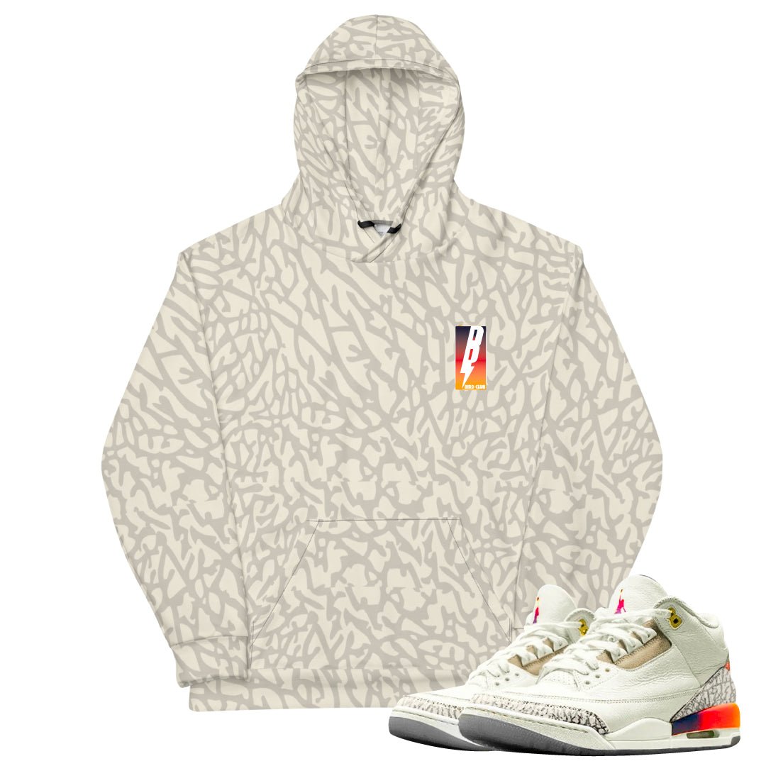 Retro 3 J.Balvin Sunsets Crackle Hoodie - Sneaker Tees to match Air Jordan Sneakers