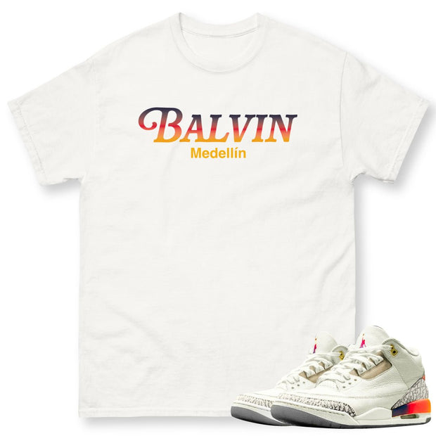 Retro 3 J. Balvin Medellin Sunsets Shirt - Sneaker Tees to match Air Jordan Sneakers