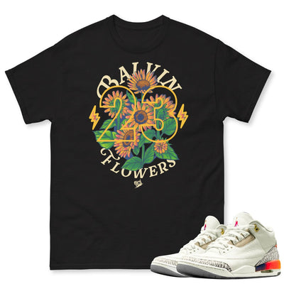 Retro 3 J. Balvin Medellin Sunsets Sunflower Shirt - Sneaker Tees to match Air Jordan Sneakers