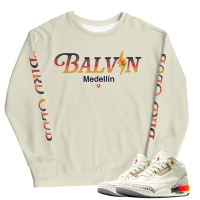 Retro 3 J.Balvin Bolt Sweatshirt - Sneaker Tees to match Air Jordan Sneakers