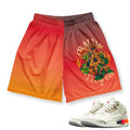 Retro 3 J. Balvin Medellin Sunsets Mesh Shorts - Sneaker Tees to match Air Jordan Sneakers