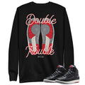 RETRO 2 BLACK CEMENT DOUBLE TROUBLE SWEATSHIRT - Sneaker Tees to match Air Jordan Sneakers