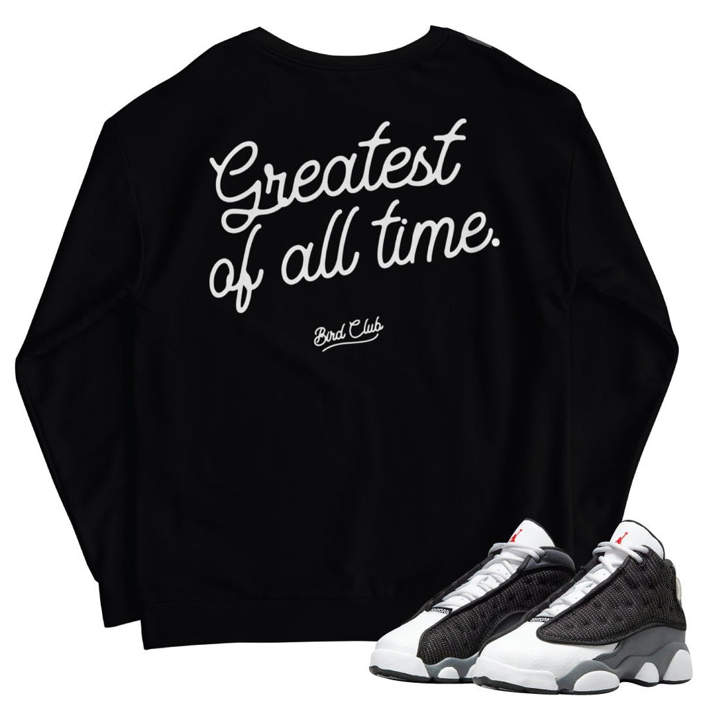 Retro 13 Black Big Face Sweatshirt - Sneaker Tees to match Air Jordan Sneakers