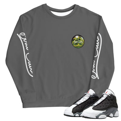 Retro 13 Black Flint Hologram Print Sweatshirt - Sneaker Tees to match Air Jordan Sneakers