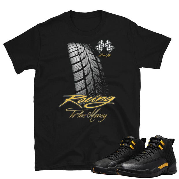 Retro 12 Black Taxi Racing Shirt - Sneaker Tees to match Air Jordan Sneakers