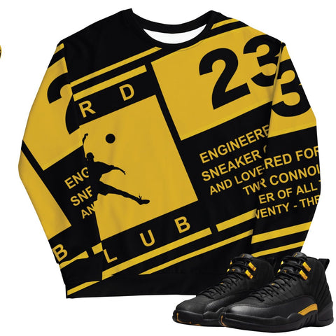 Retro 12 Black Taxi Sweatshirt - Sneaker Tees to match Air Jordan Sneakers