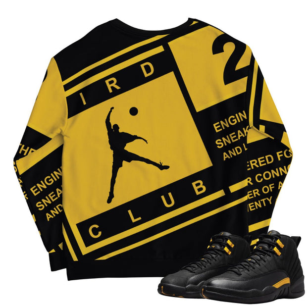 Retro 12 Black Taxi Sweatshirt - Sneaker Tees to match Air Jordan Sneakers