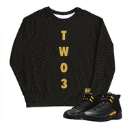 Retro 12 Black Taxi Crown Sweatshirt - Sneaker Tees to match Air Jordan Sneakers