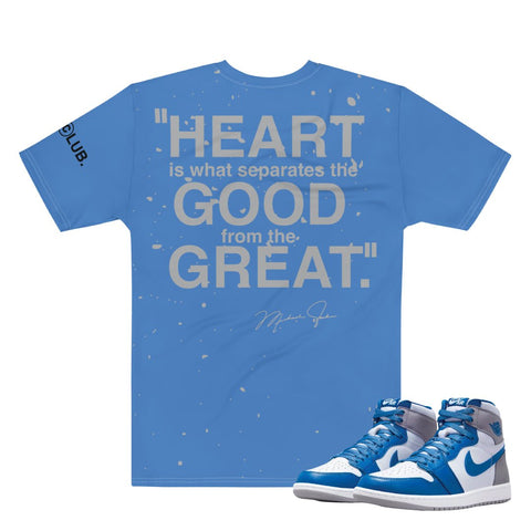 Retro 1 True Blue Championship Shirt - Sneaker Tees to match Air Jordan Sneakers