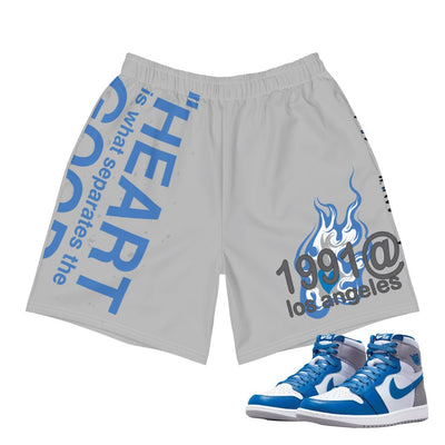 Retro 1 True Blue Championship Shorts - Sneaker Tees to match Air Jordan Sneakers