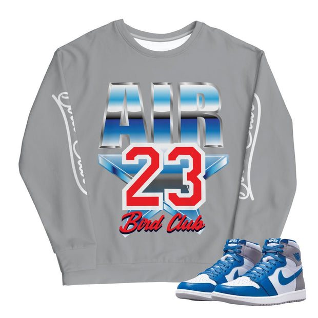 Retro 1 True Blue All Star Sweater - Sneaker Tees to match Air Jordan Sneakers