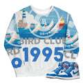 Retro 1 True Blue Sails Sweatshirt - Sneaker Tees to match Air Jordan Sneakers