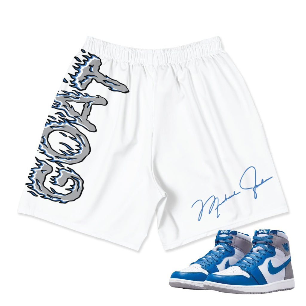 Retro 1 True Blue Championship Shorts - Sneaker Tees to match Air Jordan Sneakers