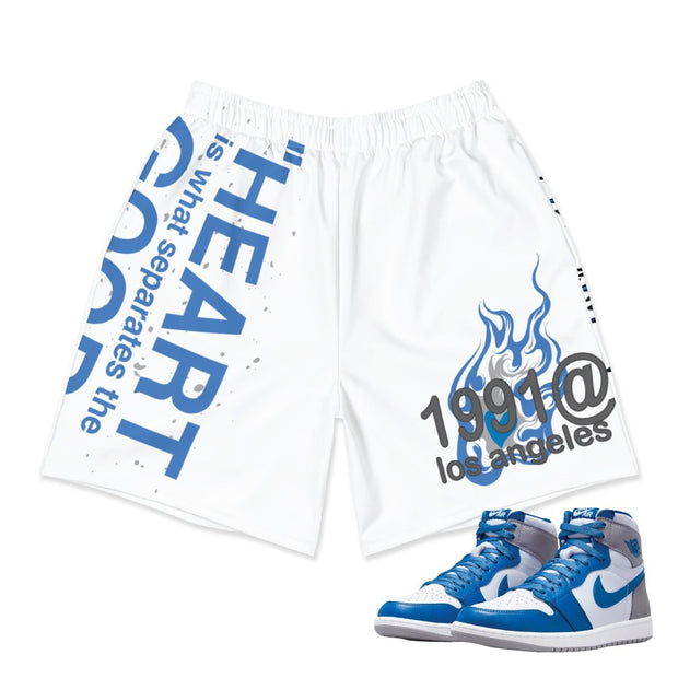 Retro 1 True Blue Championship Shorts - Sneaker Tees to match Air Jordan Sneakers