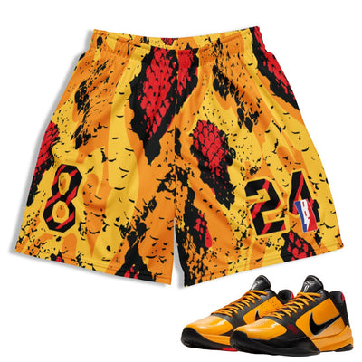 Kobe 5 Protro 'Bruce Lee' Mamba Shorts - Sneaker Tees to match Air Jordan Sneakers