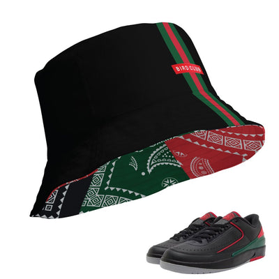 Retro 2 Low Christmas Gucci Reversible Paisley Bucket - Sneaker Tees to match Air Jordan Sneakers