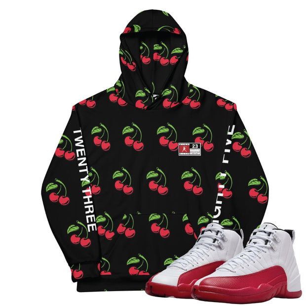 Retro 12 Cherry Hoodie - Sneaker Tees to match Air Jordan Sneakers