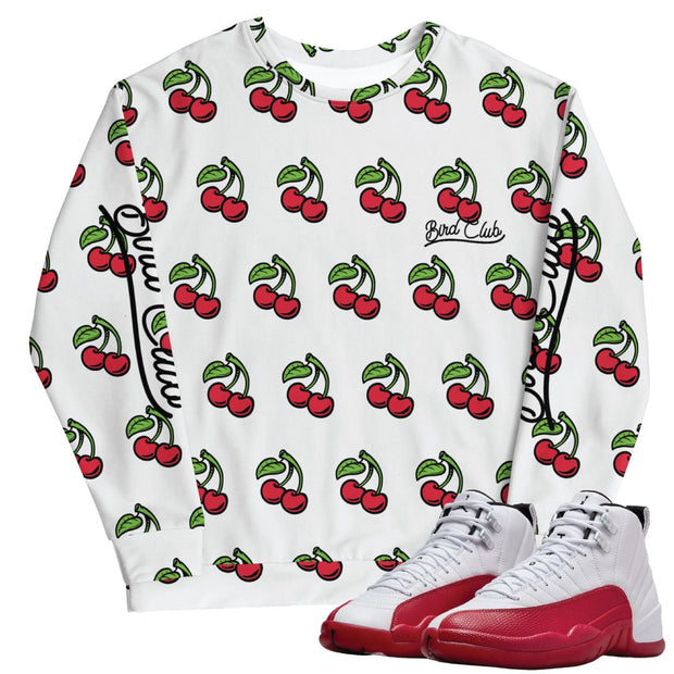 Retro 12 Cherry Sweatshirt - Sneaker Tees to match Air Jordan Sneakers